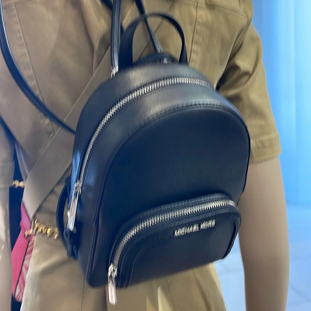 Michael Kors Ladies Backpack Bag Jaycee XS Convertible Zip Backpack Black NWT